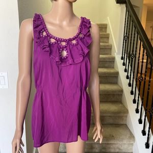 Rampage Dressy Tank Top Embellished Purple Sz L slightly used